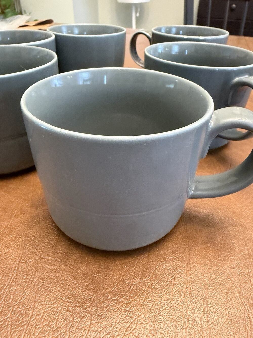 Crate & Barrel Mug Dark Grey Coffee Set Of 6 Mugs by Aaron Probyn – 12 oz